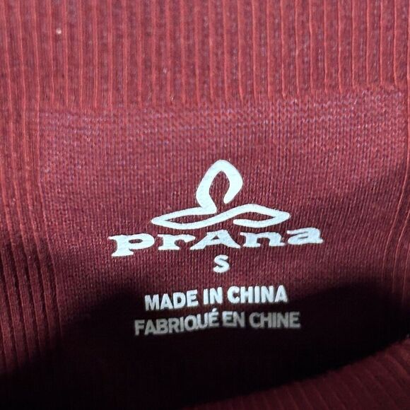 Prana Sopra Seamless Leggings Size Small Maroon Red Yoga Athletic Comfort - Picture 7 of 8